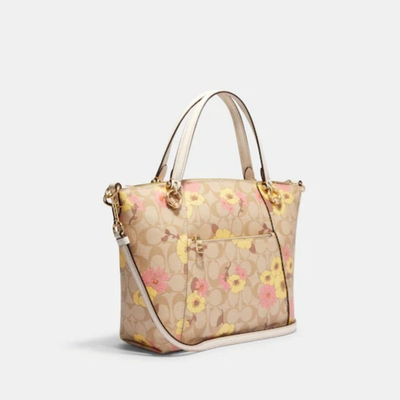 Coach Kacey Satchel In Signature Canvas With Floral Cluster Print - Picture 2 of 16